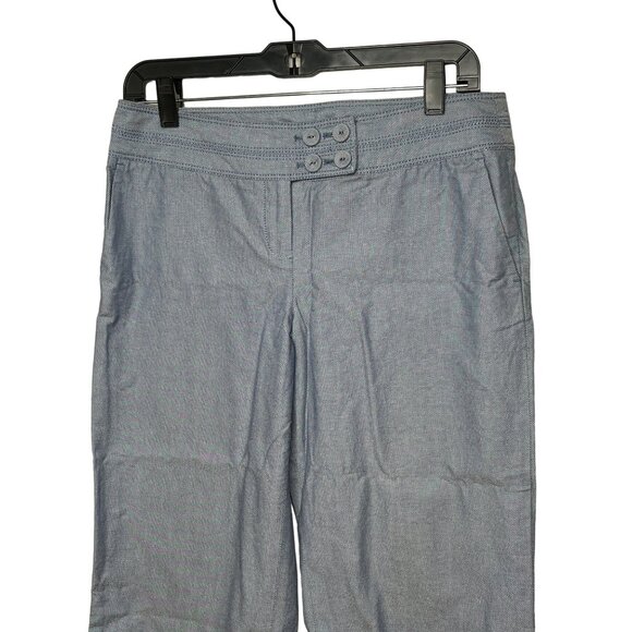 Ann Taylor Pants Womens 6P Petites Small SP Cropped Wide Leg Blue Work Casual - Picture 2 of 13